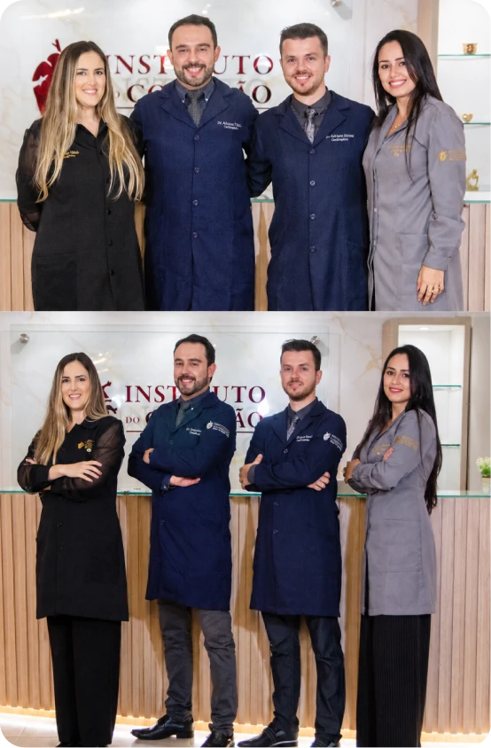 Equipe do Instituto do Coração Fortaleza reunida na recepção da clínica